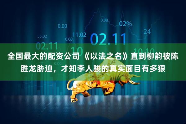 全国最大的配资公司 《以法之名》直到柳韵被陈胜龙胁迫，才知李人骏的真实面目有多狠